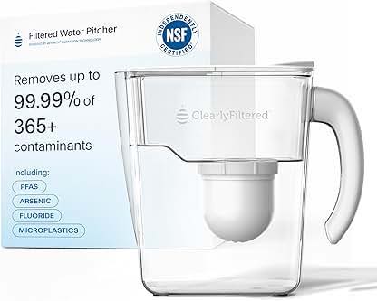 Clearly Filtered Water Pitcher holds 80 Fl Oz.